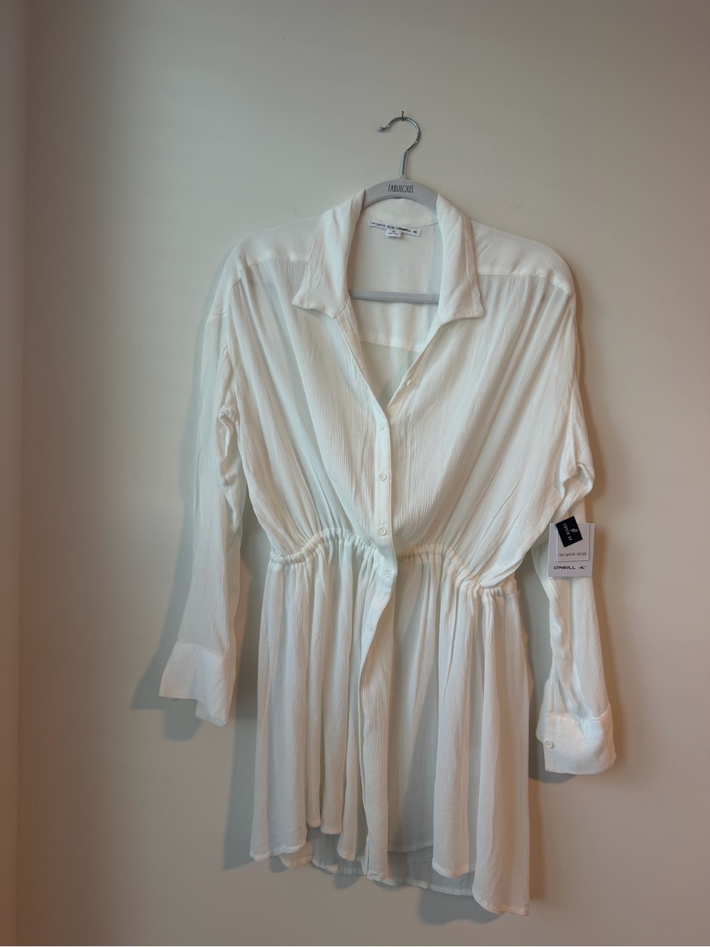 O'Neill White Button-Front Tunic Shirt